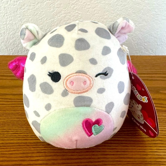 Squishmallows Pink and Gray Cow Plush Toy - Picture 1 of 2